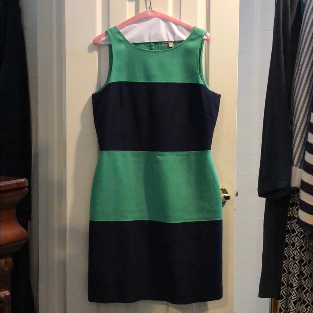 Banana republic green and navy dress